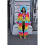 Long Zip-off Rainbow Coat (Pre-order) - Kimono Dave