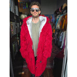 Red Raver Yeti Coat - Kimono Dave