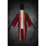 Crimson Royale Woven Kimono - Kimono Dave