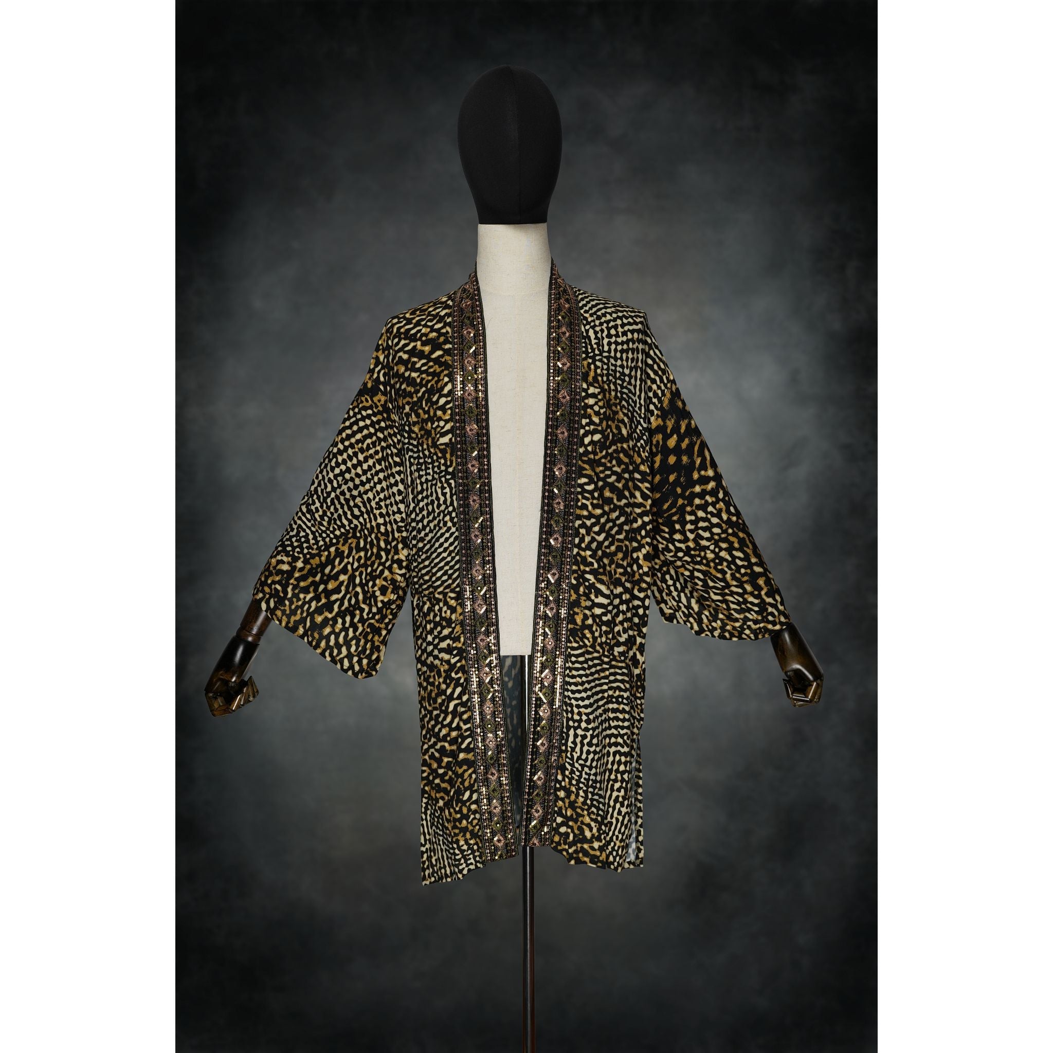 Embercat Storm Woven Kimono - Kimono Dave