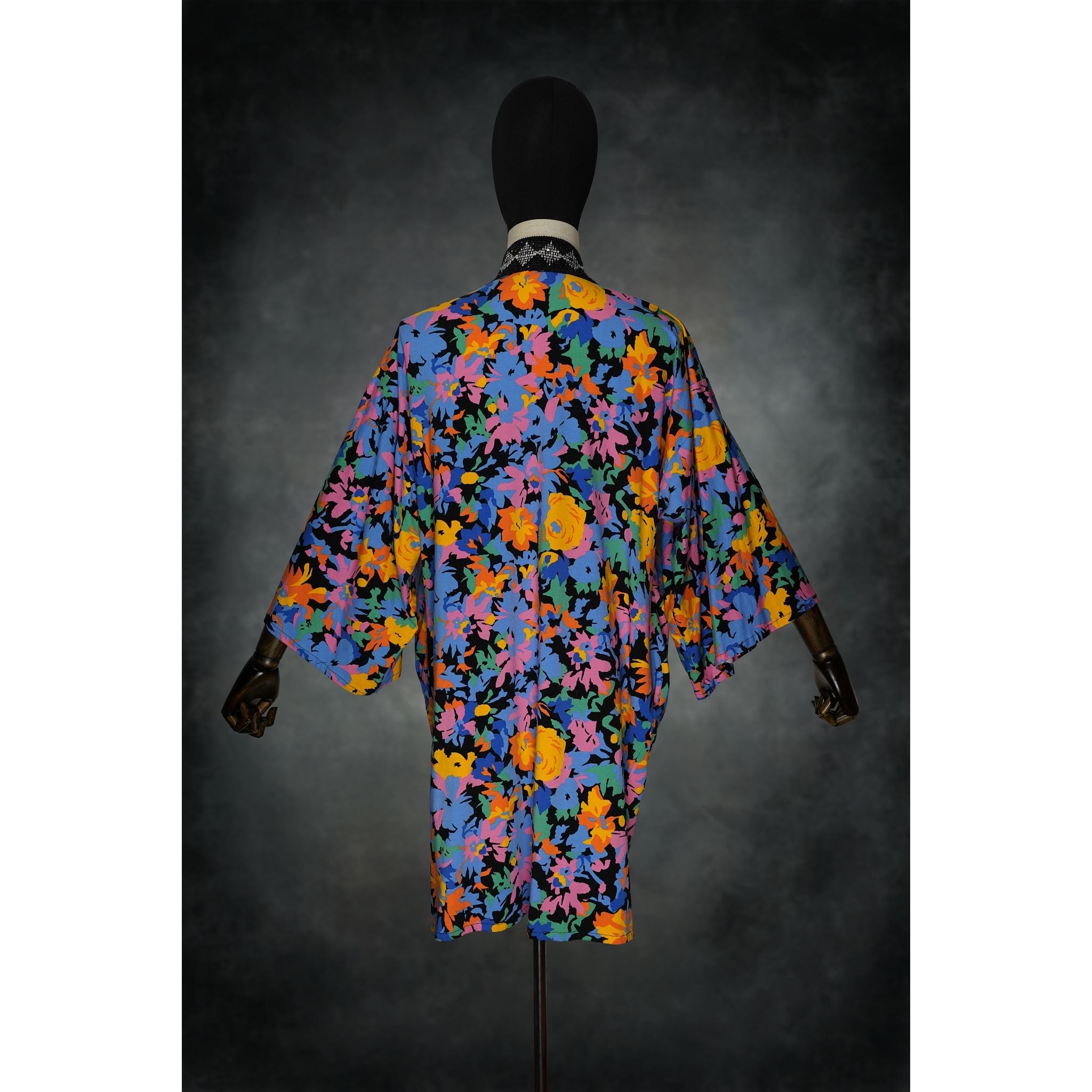 Floral Pop Stretch Knit Kimono - Kimono Dave