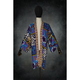 Indigo Garden Stretch Knit Kimono - Kimono Dave