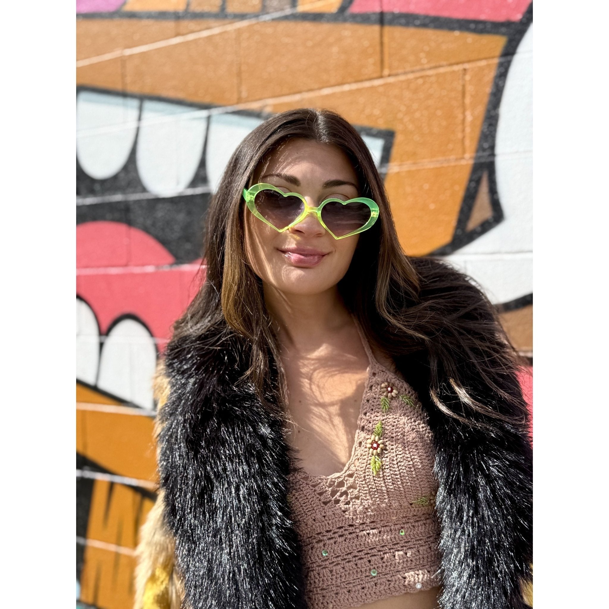 Kimono Dave Heart Neon Sunglasses - Kimono Dave