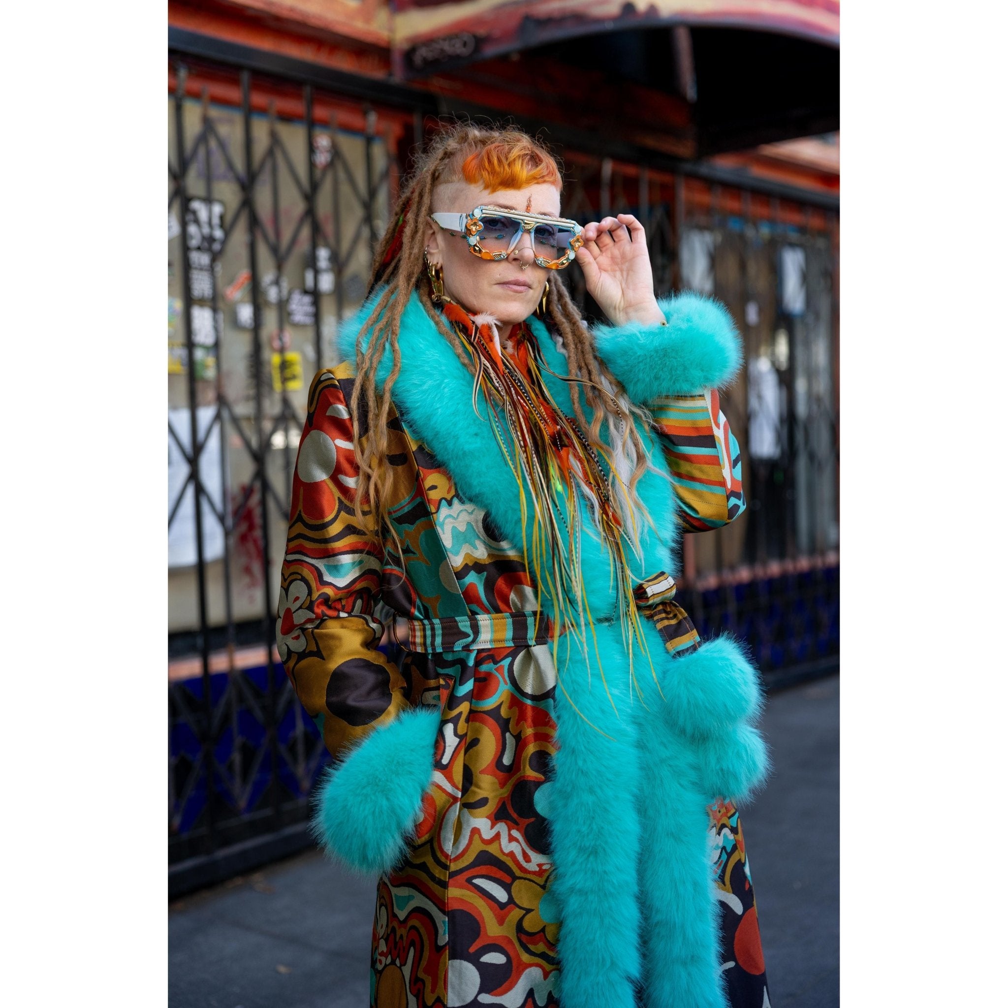 Melting Flowers Barelyawakekalee Collab Lightweight Jacquard Coat - Kimono Dave