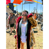Mid - length Dreamer Coat - Golden Giraffe - Kimono Dave