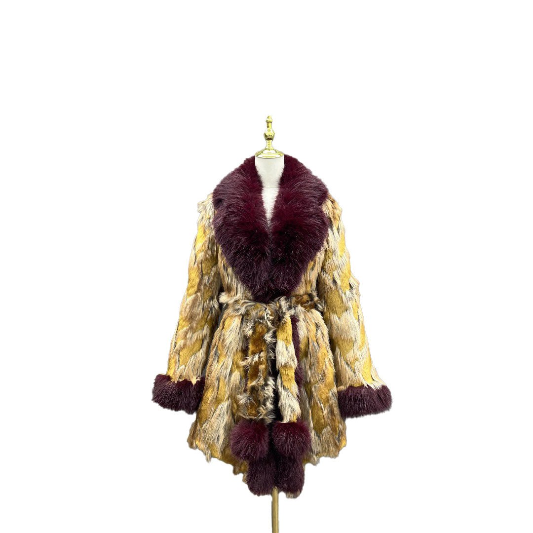Mid - length Dreamer Coat - Golden Giraffe - Kimono Dave