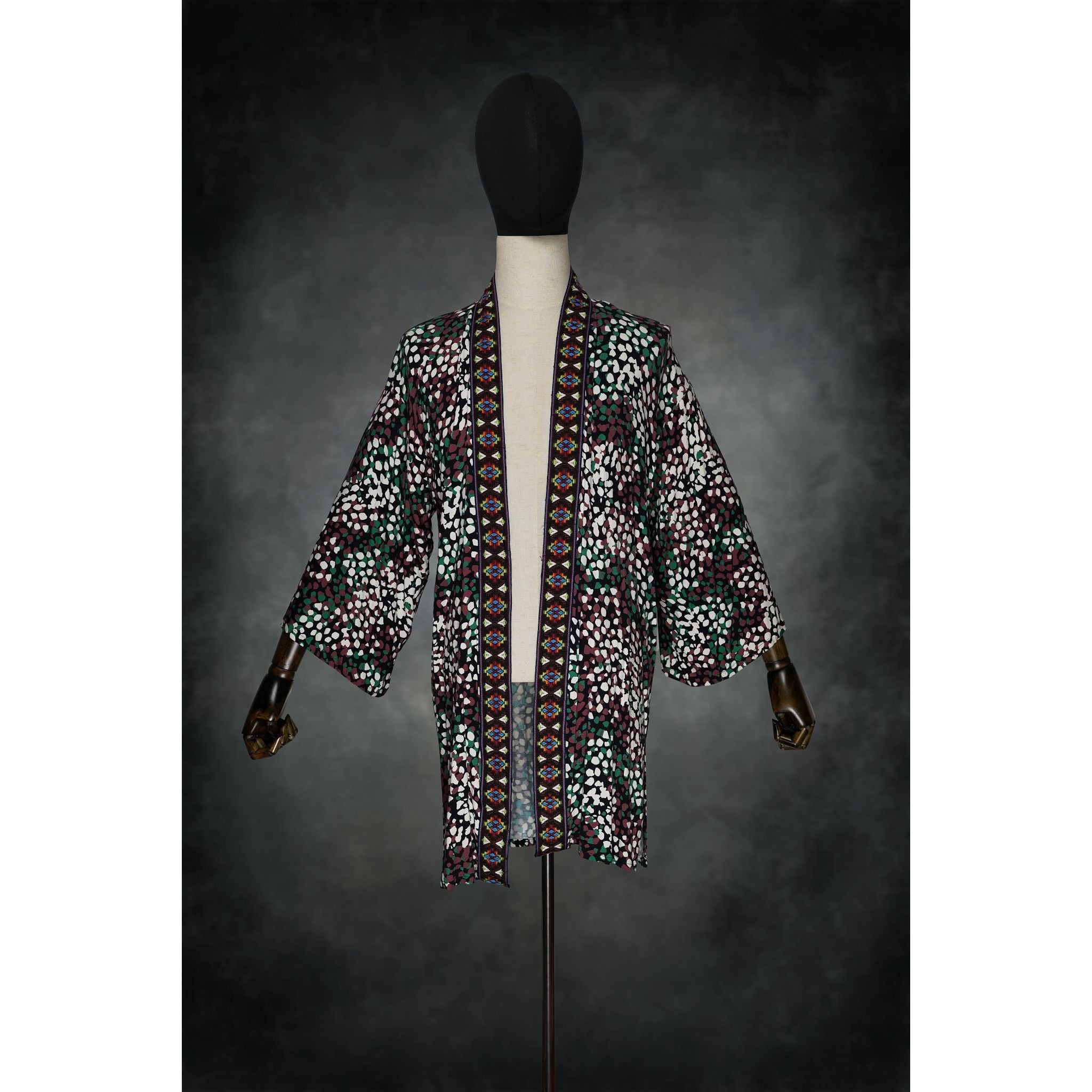 Midnight Meadow Stretch Knit Kimono - Kimono Dave