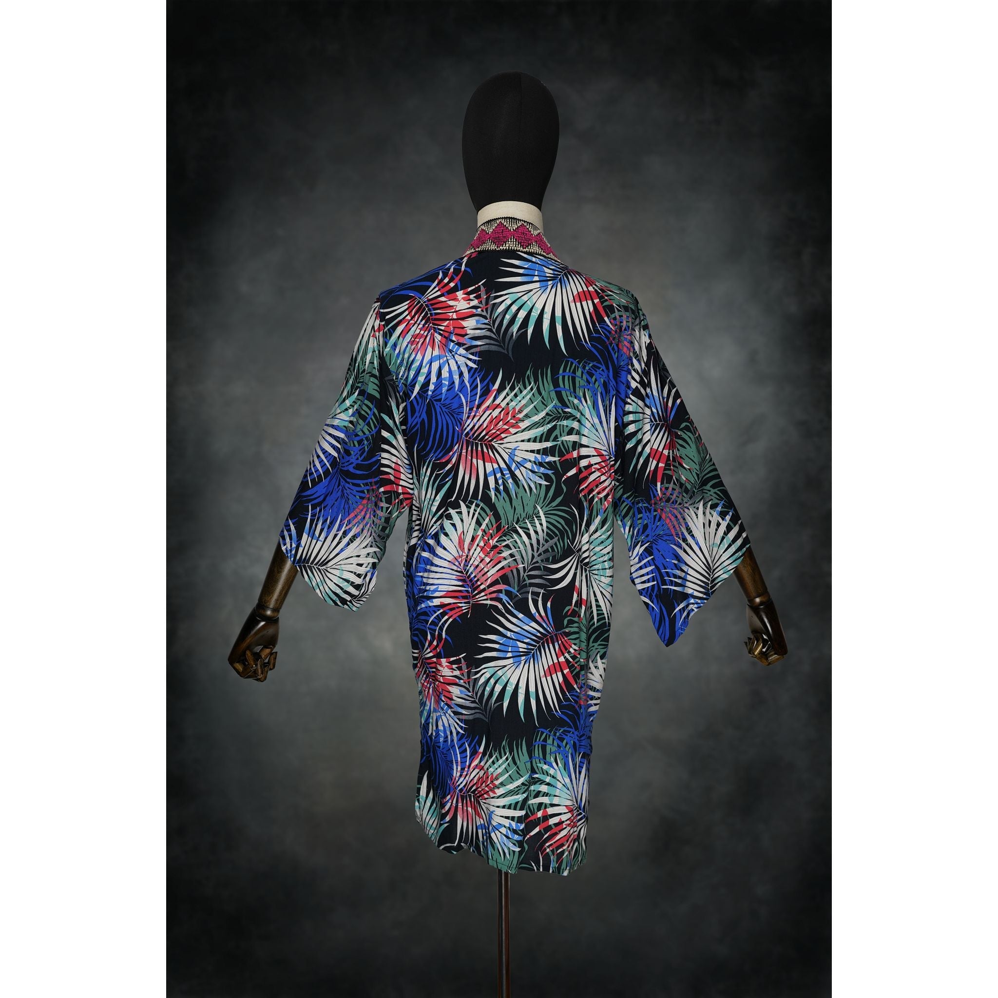 Midnight Tropics Stretch Knit Kimono - Kimono Dave