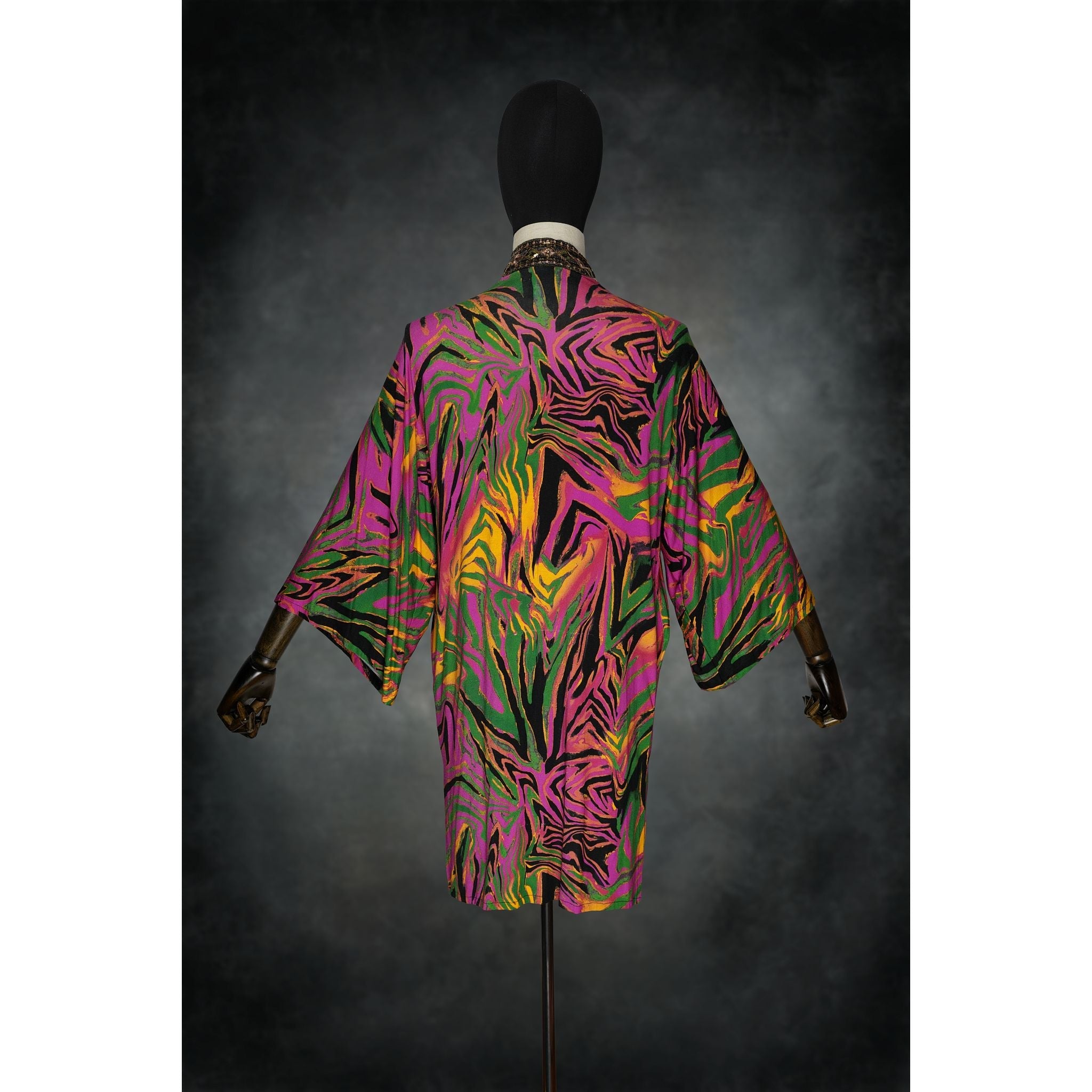 Neon Jungle Stretch Knit Kimono - Kimono Dave