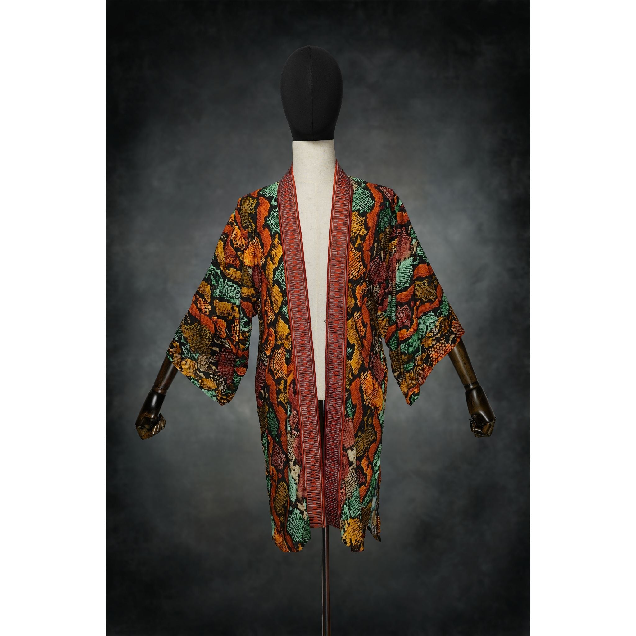 Savanna Serpent Stretch Knit Kimono - Kimono Dave