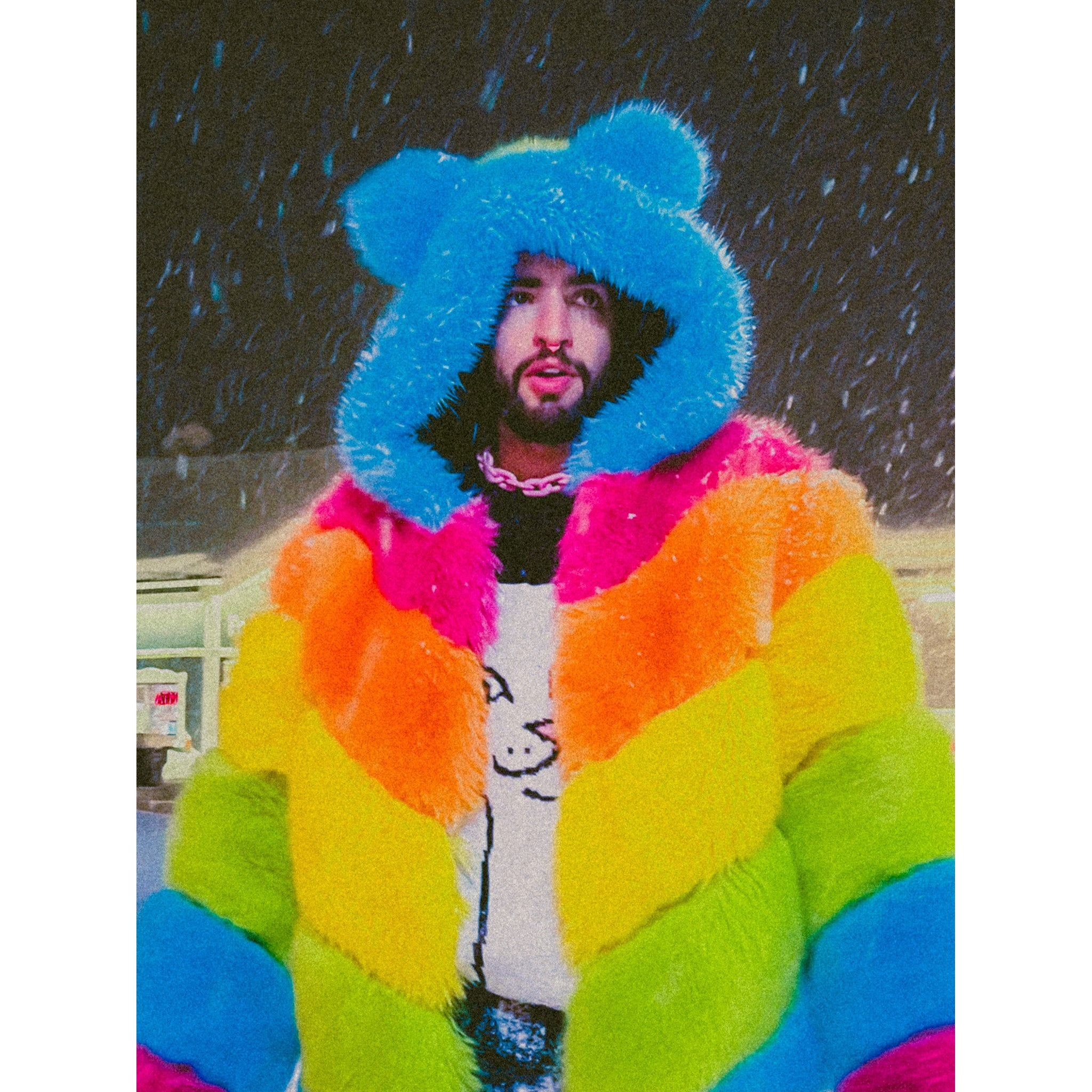 Mid Length Rainbow Coat (New Version- Zip-off hood and sleeves)