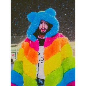 Mid Length Rainbow Coat (New Version- Zip-off hood and sleeves)