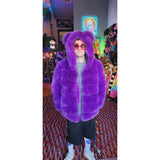 Mid Length Zip-Off Purple Bear Coat (Version 2.0) - Kimono Dave