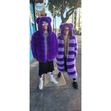 Mid Length Zip-Off Purple Bear Coat (Version 2.0) - Kimono Dave